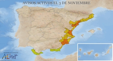 Aviso naranja AEMET 3/11/2024