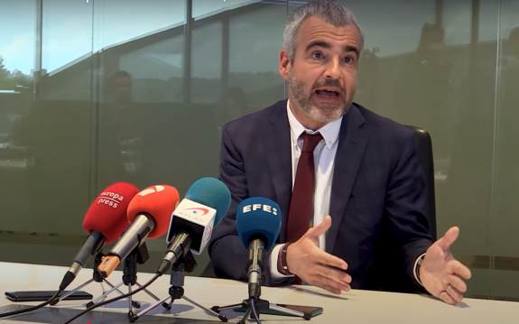 Maurici Lucena en ua rueda de prensa reciente